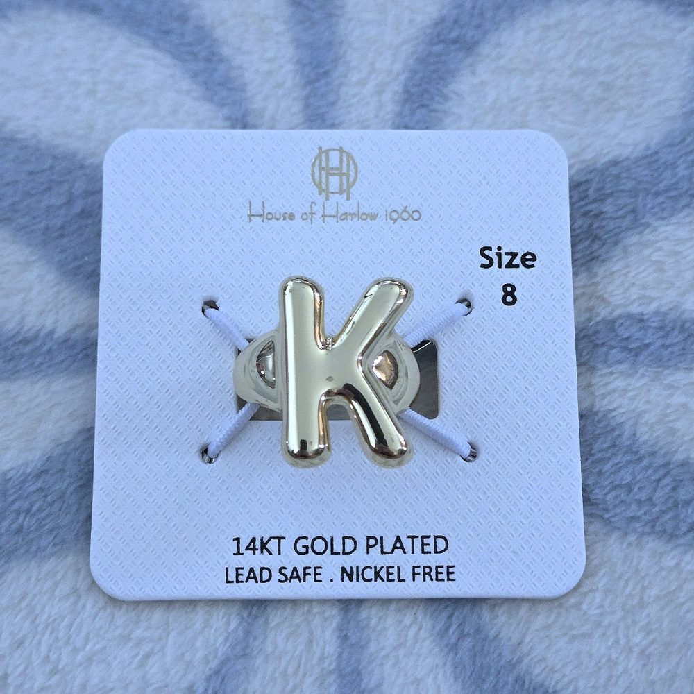 House🏠 of Harlow 1960 Chunky Gold "K" Initial Ring💍 - Picture 1 of 15